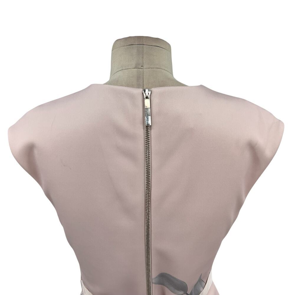 Ted Baker Haliey‎ Everglade Dress Pale Pink Floral Print Size 2 US 6 - Picture 9 of 15